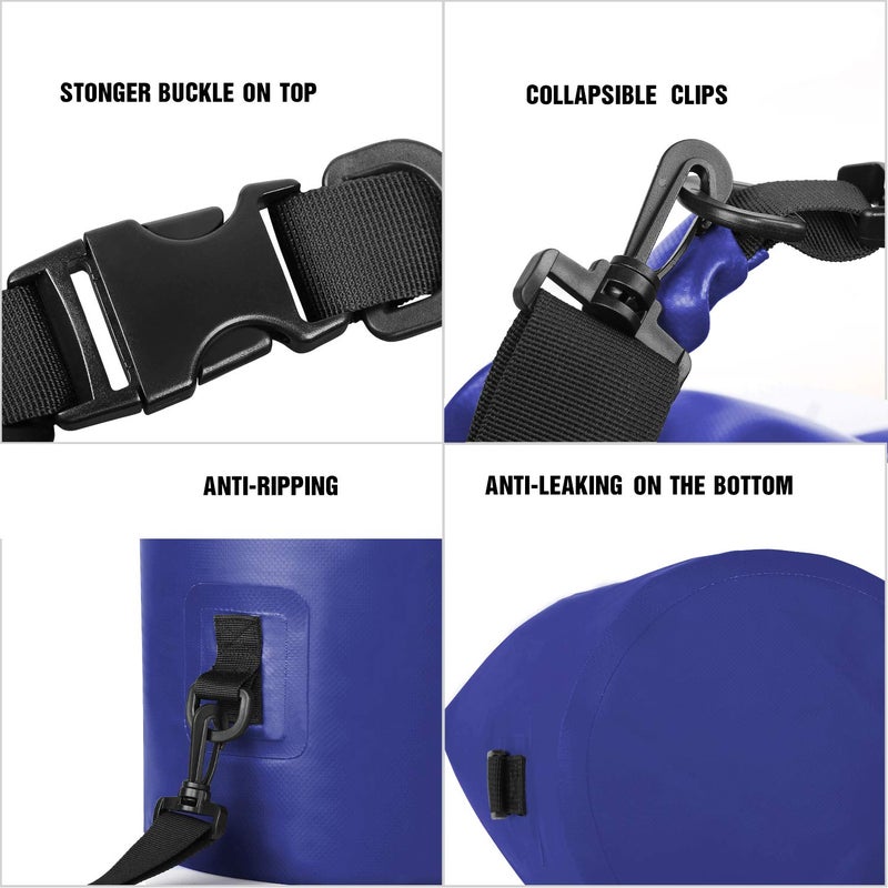 Unigear Dry Bag Waterproof, Floating and Lightweight Bags for Kayaking, Boating, Fishing, Swimming and Camping with Waterproof Phone Case (Blue, 10L) - Image 5